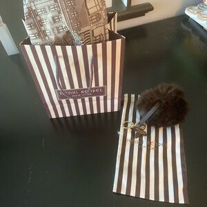Henri Bendel Dark Brown Fur Keychain